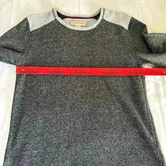 Tommy Bahama Sweater Mens Medium Gray Pullover Fleece Long Sleeve Modern Casual - Picture 5 of 7